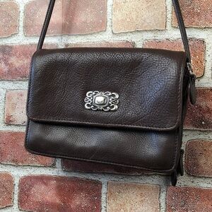 Vintage Fossil Brown Leather Crossbody Wallet Organizer Bag western Cowgirl Boho